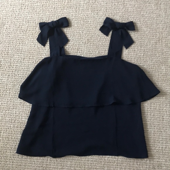 Loft blue chiffon top - Picture 1 of 7